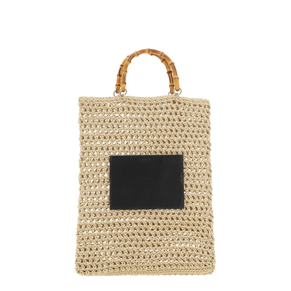 Beige Rope Medium Shopping Bag