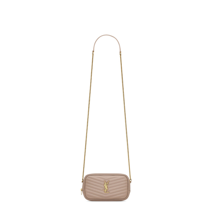 Mini Lou Quilted Leather Crossbody Bag - Dark Beige