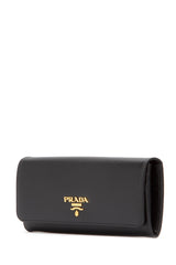 Logo Plaque Long Flap Wallet, Gold Hardware