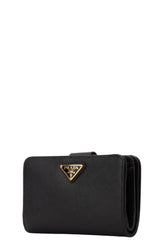 Saffiano Leather Zipped Pouch, Gold Hardware