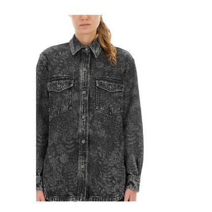 Ollie Boyfriends Shirt with Laser Flowers