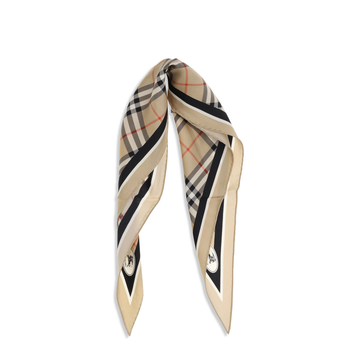 MAYFEYR - Burberry - Check Silk Scarf With Knight Stamp - 8127030A2021
