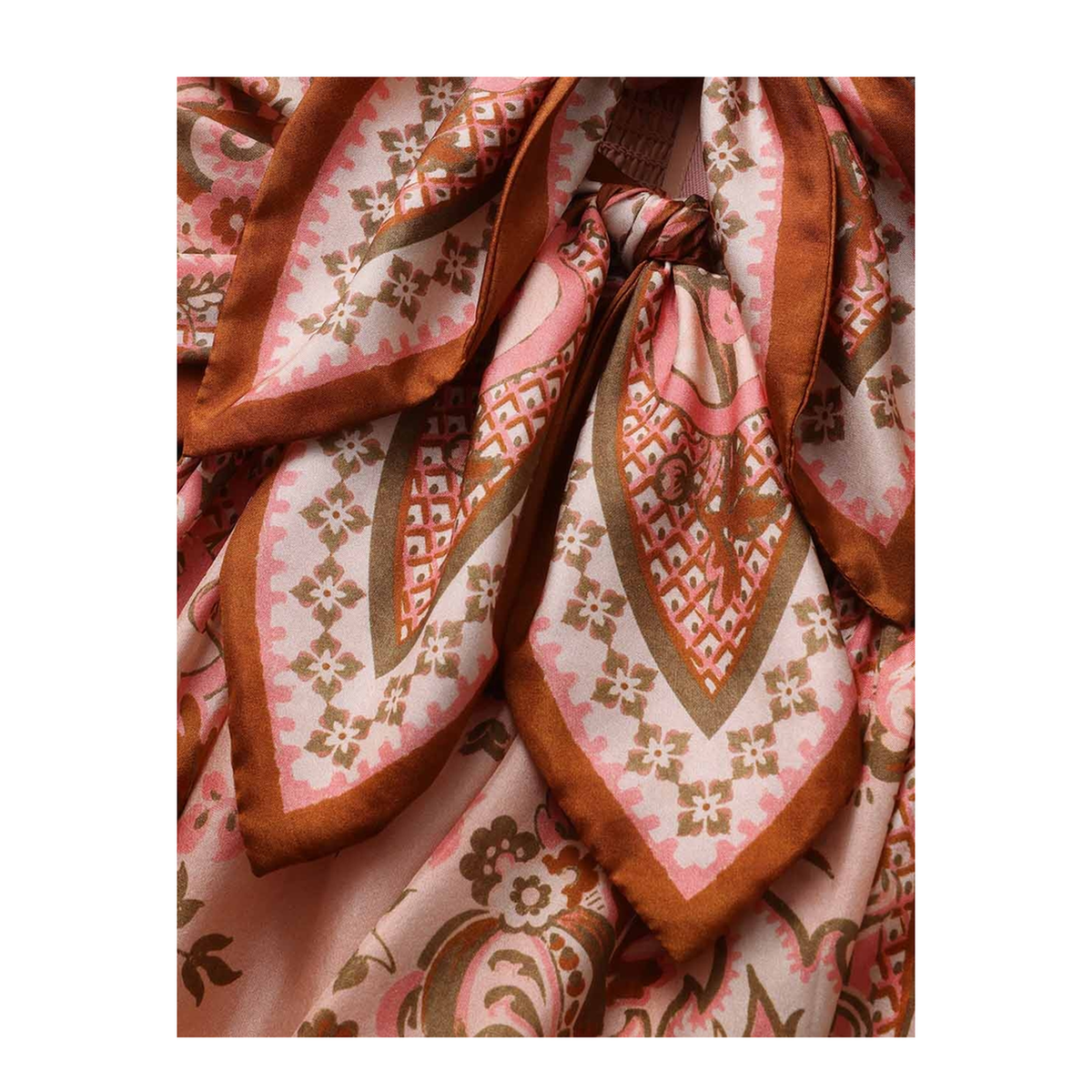Aster Scarf Print Midi Dress