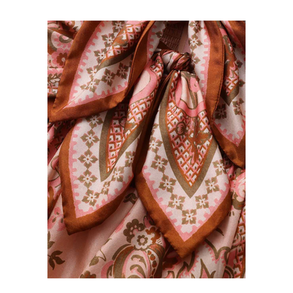 Aster Scarf Print Midi Dress