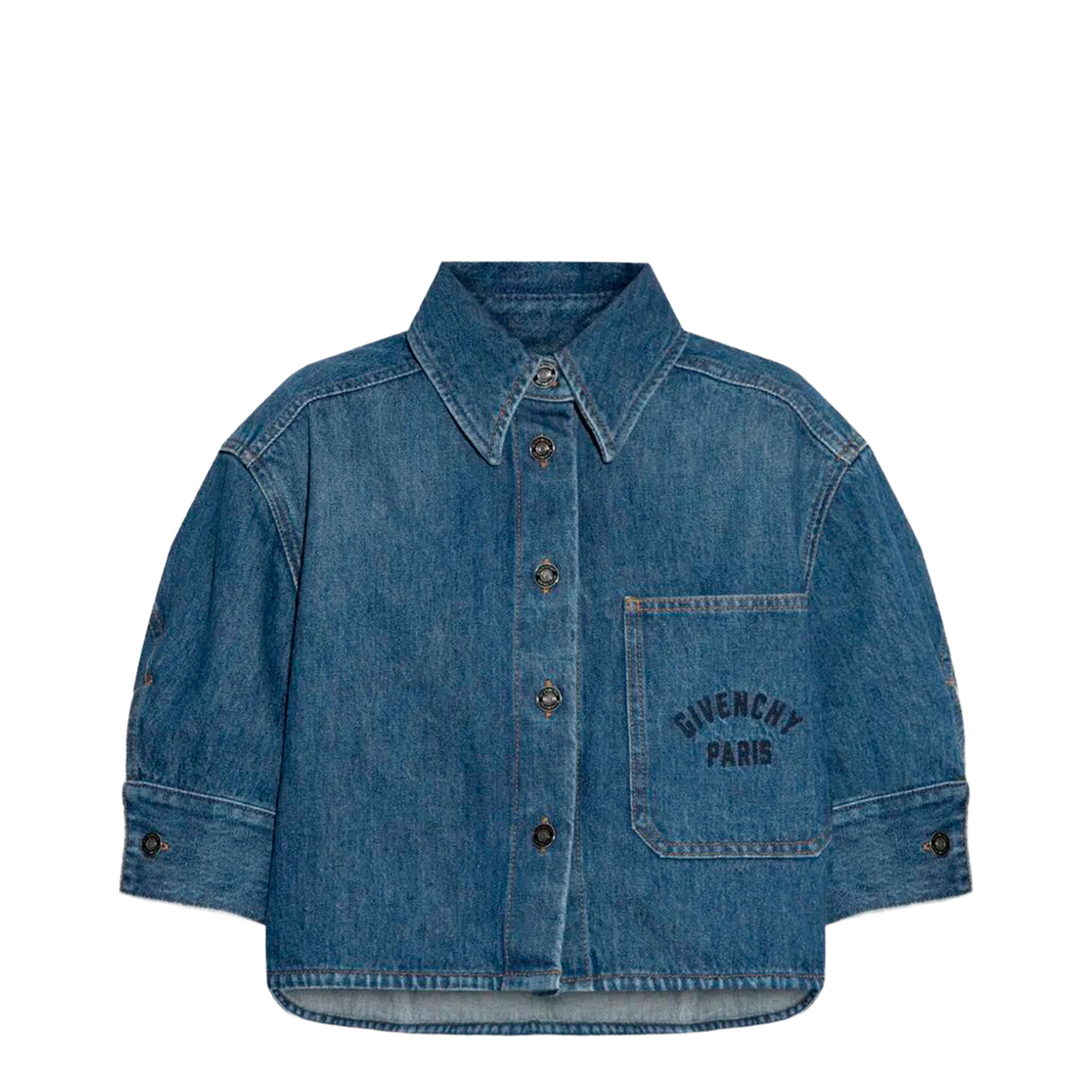 MAYFEYR - Givenchy - Cropped Cocoon Shirt In Medium Denim - BW61J7517B