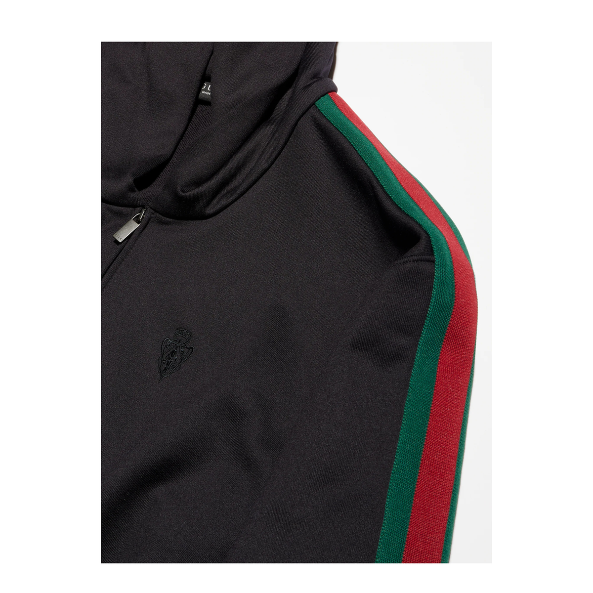 Black Stretch Cotton Jersey Hoodie