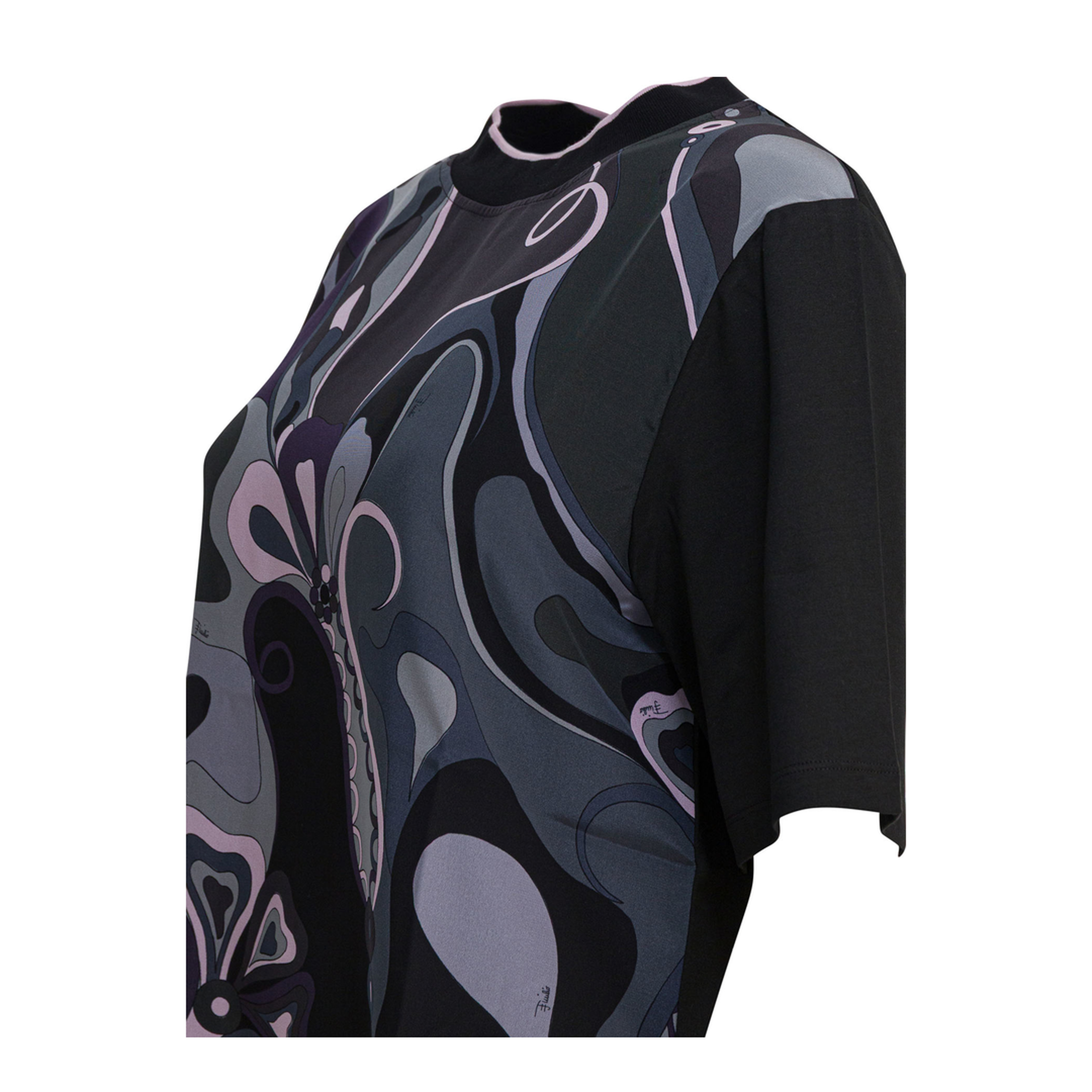 MAYFEYR - Pucci - Cotton Silk Crewneck T Shirt With Print - 5UTP005U983999