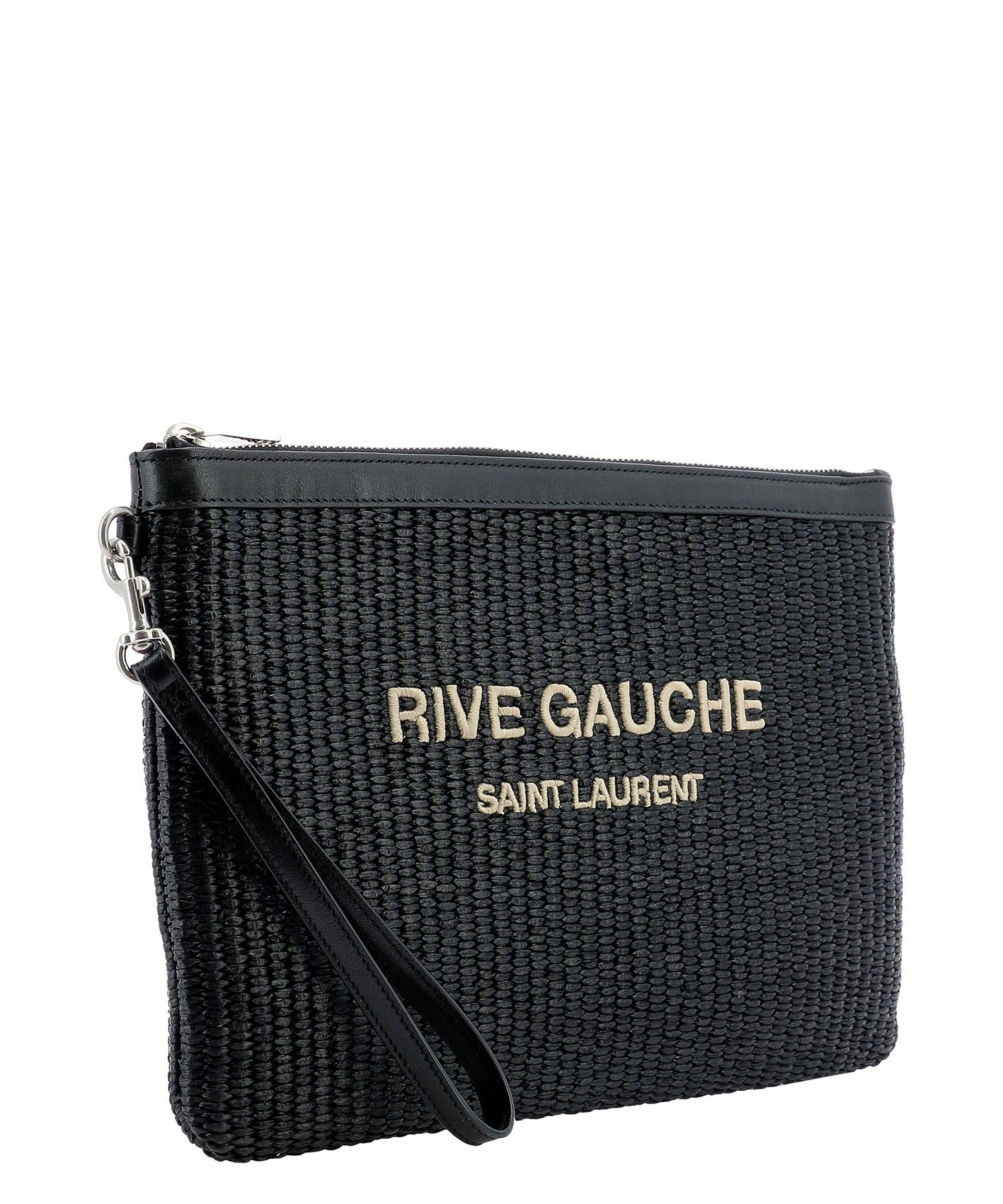 拉菲草手包，银色五金配件