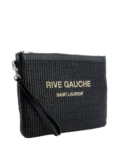 拉菲草手包，银色五金配件