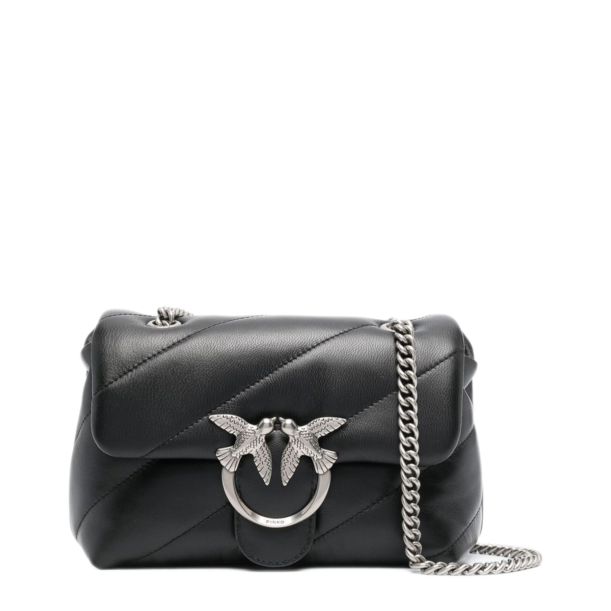 Love Bag Puff Maxi Quilt Small Lambskin Crossbody - Black