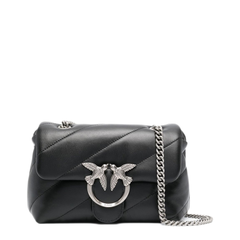 Love Bag Puff Maxi Quilt Small Lambskin Crossbody - Black