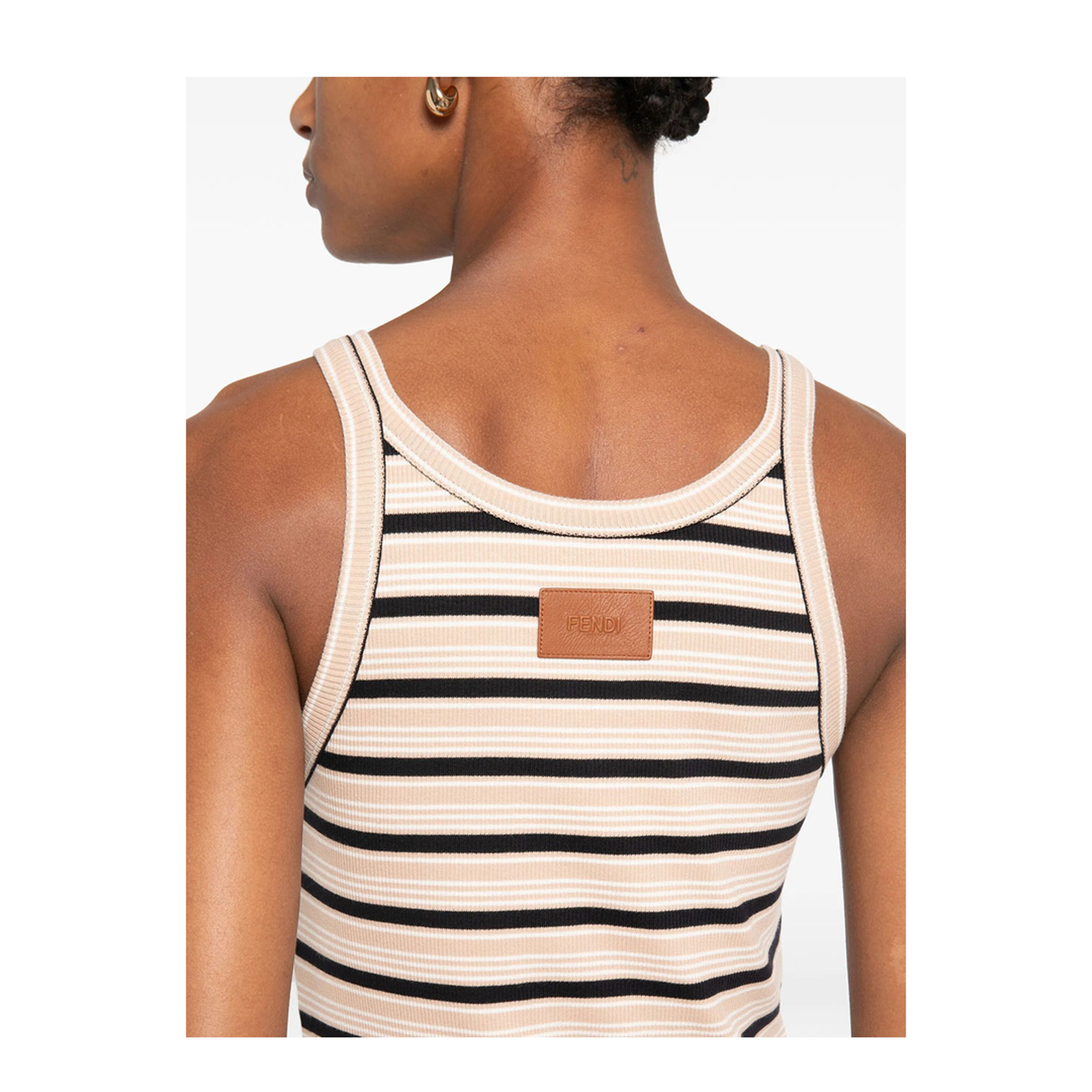 MAYFEYR - Fendi - Multicolour Cotton Striped Knit Top - FS7966AW88
