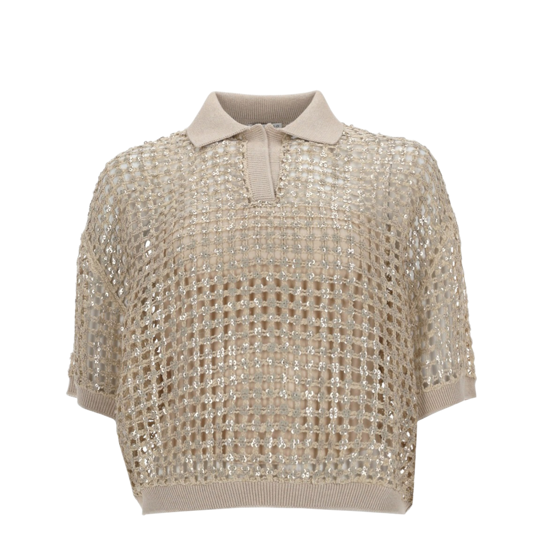 Silk and Linen Knit Polo Shirt