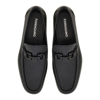 MAYFEYR - Ferragamo - Leather Loafers With Gancini Buckle - 0294570791770NERO