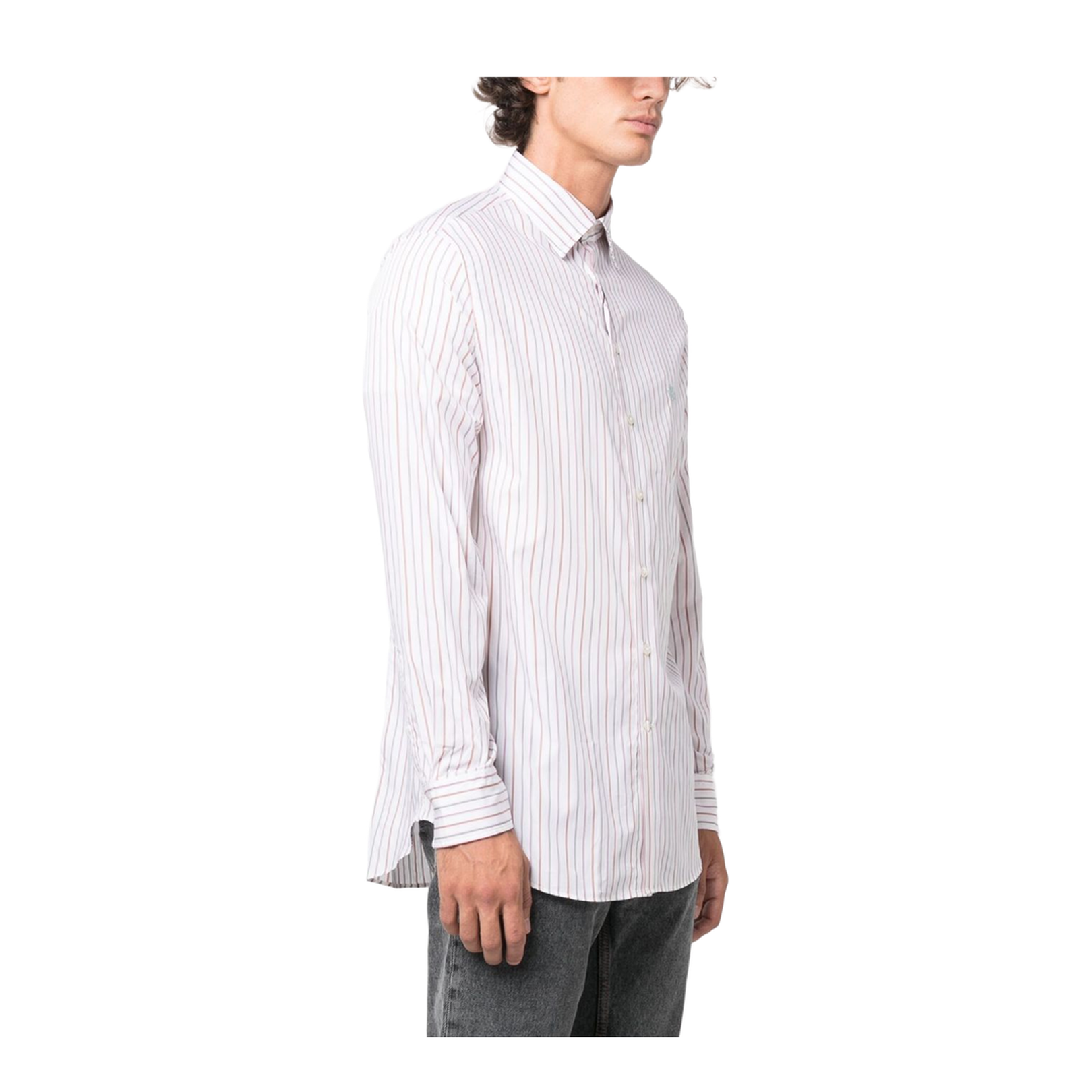Logo-Embroidered Striped Shirt