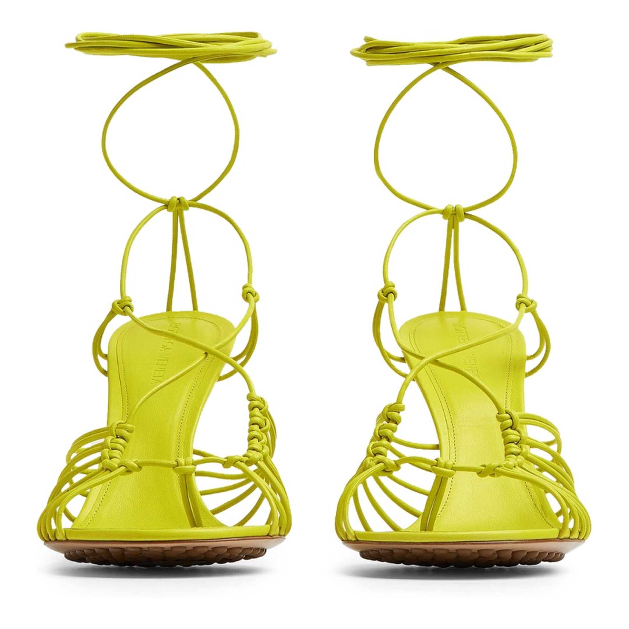 Acid Green Nappa Leather Dot Sandals