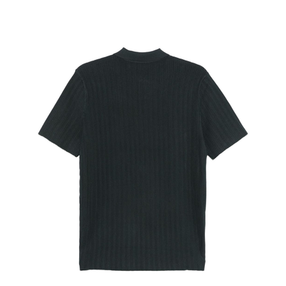Icon Vertical Ottoman-Stitch Viscose Polo-Neck Jumper