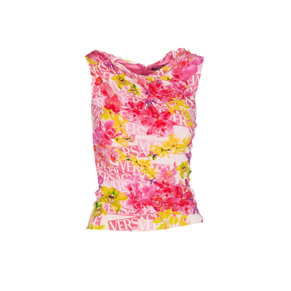 Viscose Top with Logo Print