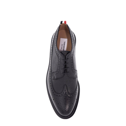 Black Leather Lace-Up Shoes