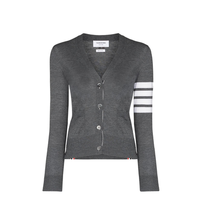 Wool 4 Bar V Neck Cardigan