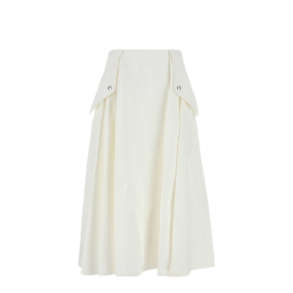 MAYFEYR - Bottega Veneta - White Viscose Blend Midi Skirt - 820015V5EN09071