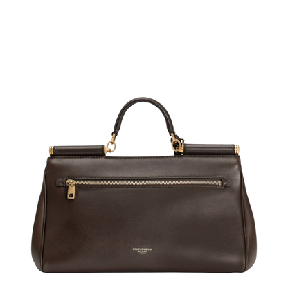 My Sicily Medium Plongé Calfskin Top-Handle Bag - Brown