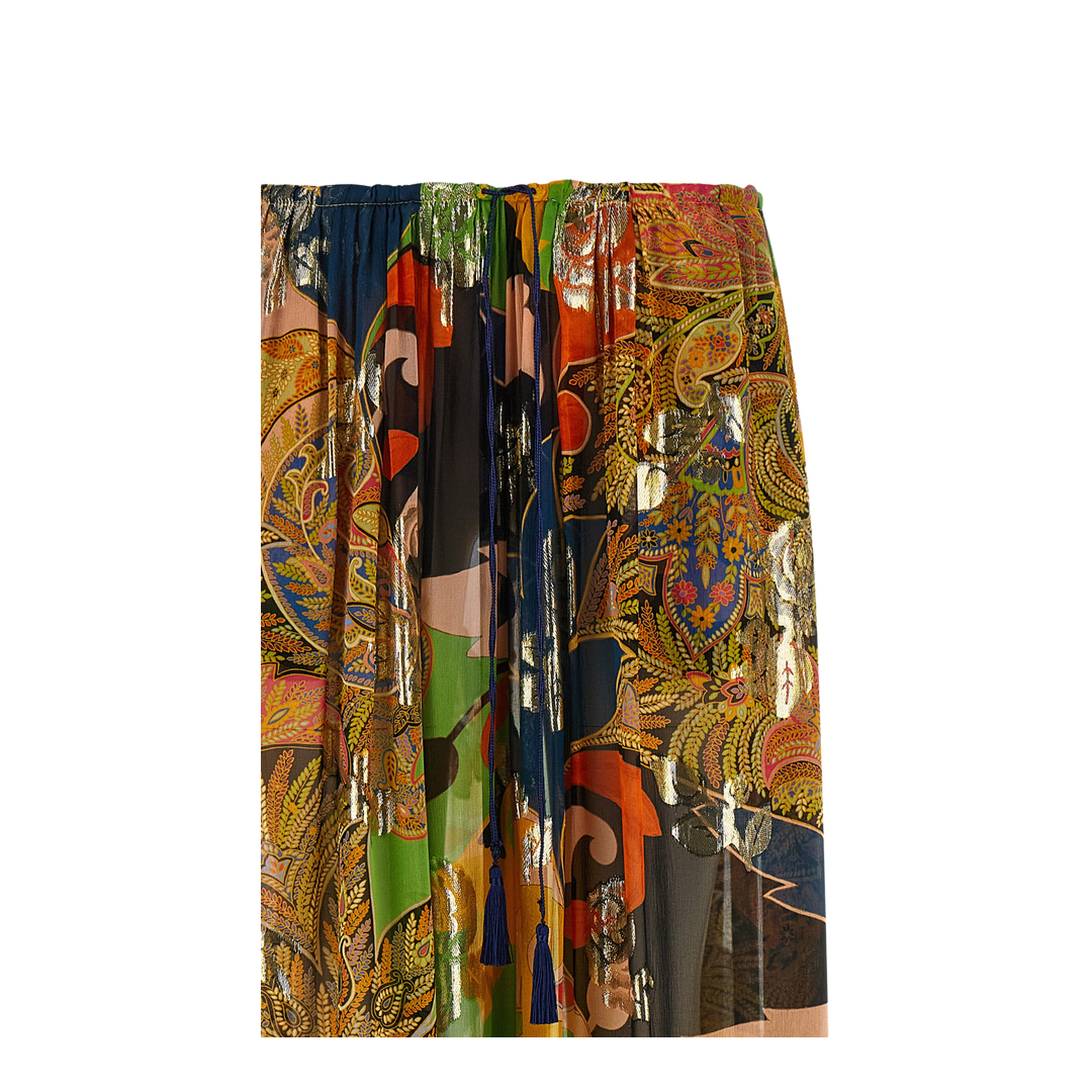 Paisley Print Palazzo Pants - Multicolor