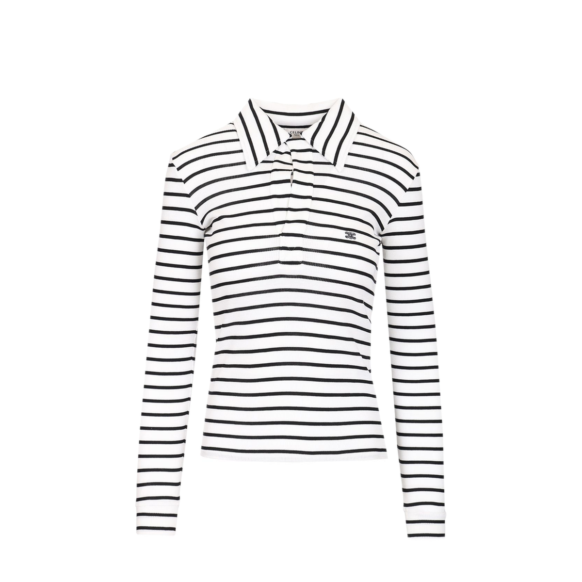 MAYFEYR - Celine - Striped Silk Jersey Polo Shirt - RX0L0809W01OB