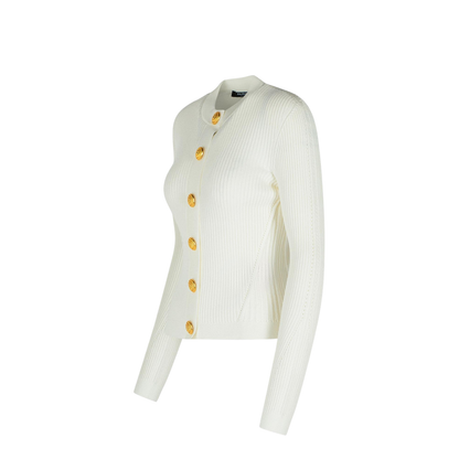 White Viscose Blend Sweater