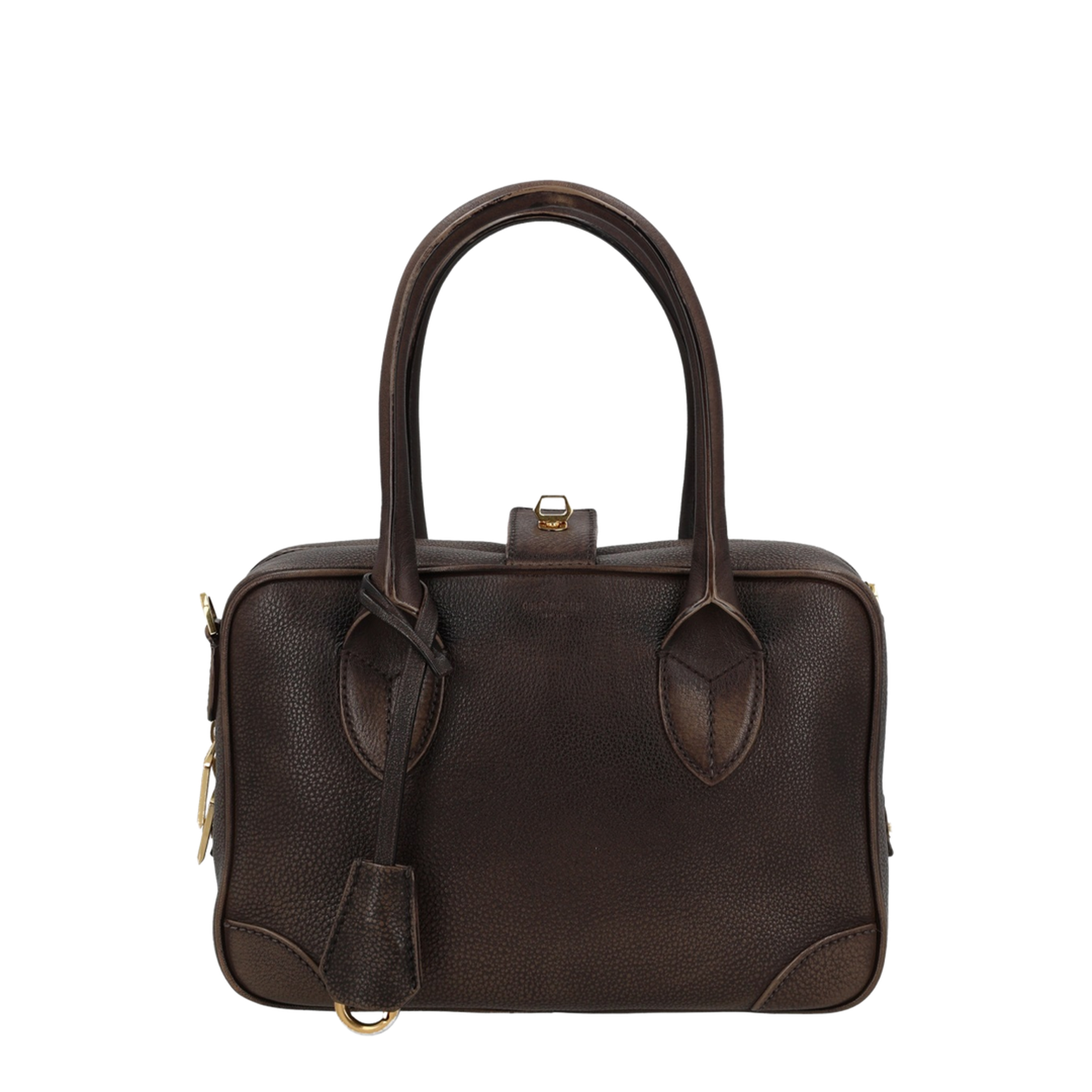 Vita Cowhide Top-Handle Bag - Crema/Marrone