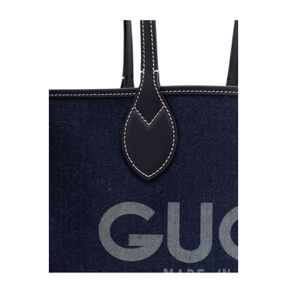 Totissima Large Denim Tote Bags - Blue