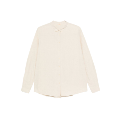 MAYFEYR - Apuntob - Beige Button Fastening Cotton Shirt - P1895TS995NATURALE