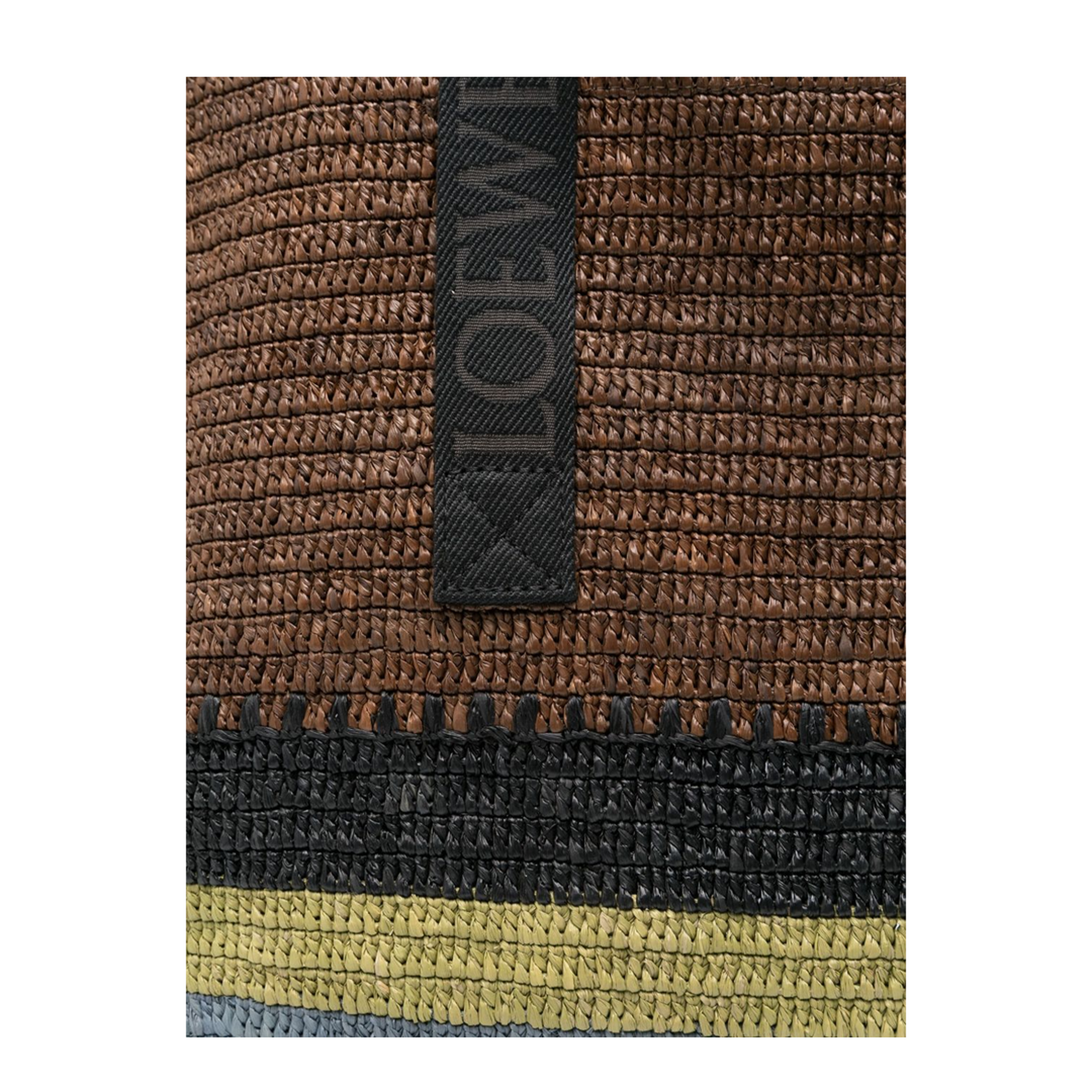 Fold Raffia Tote Bag - Brown