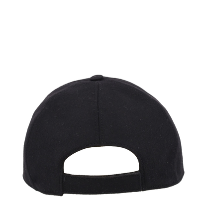 Black Wool and Cashmere Baseball Cap