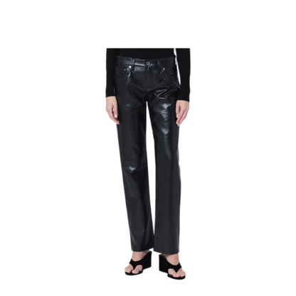 MAYFEYR - Agolde - Black Faux Leather Trousers Low Rise Slim - A2811285DETX