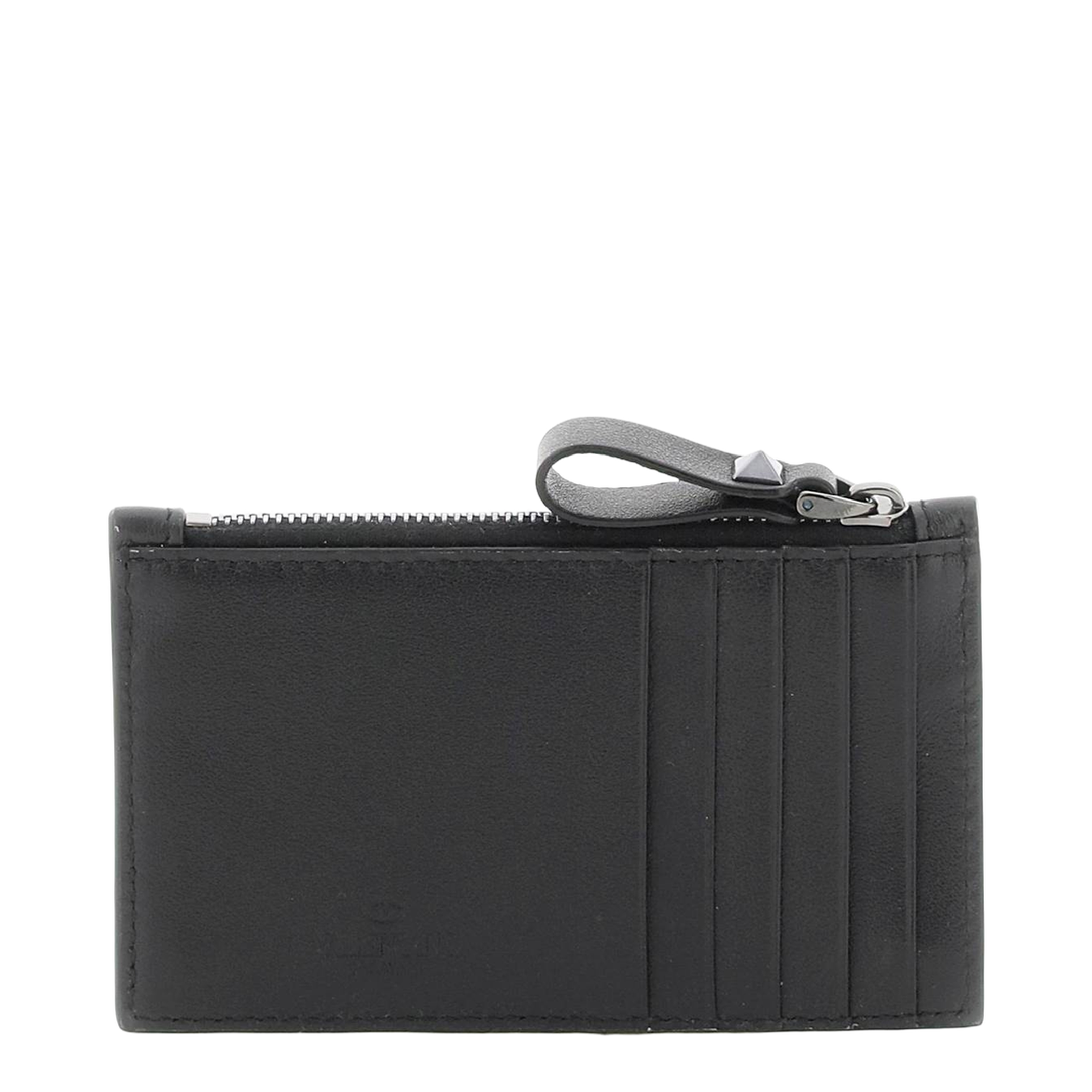 MAYFEYR - Valentino - Black Leather Rockstud Card Holder - 2Y2P0540VH30NO