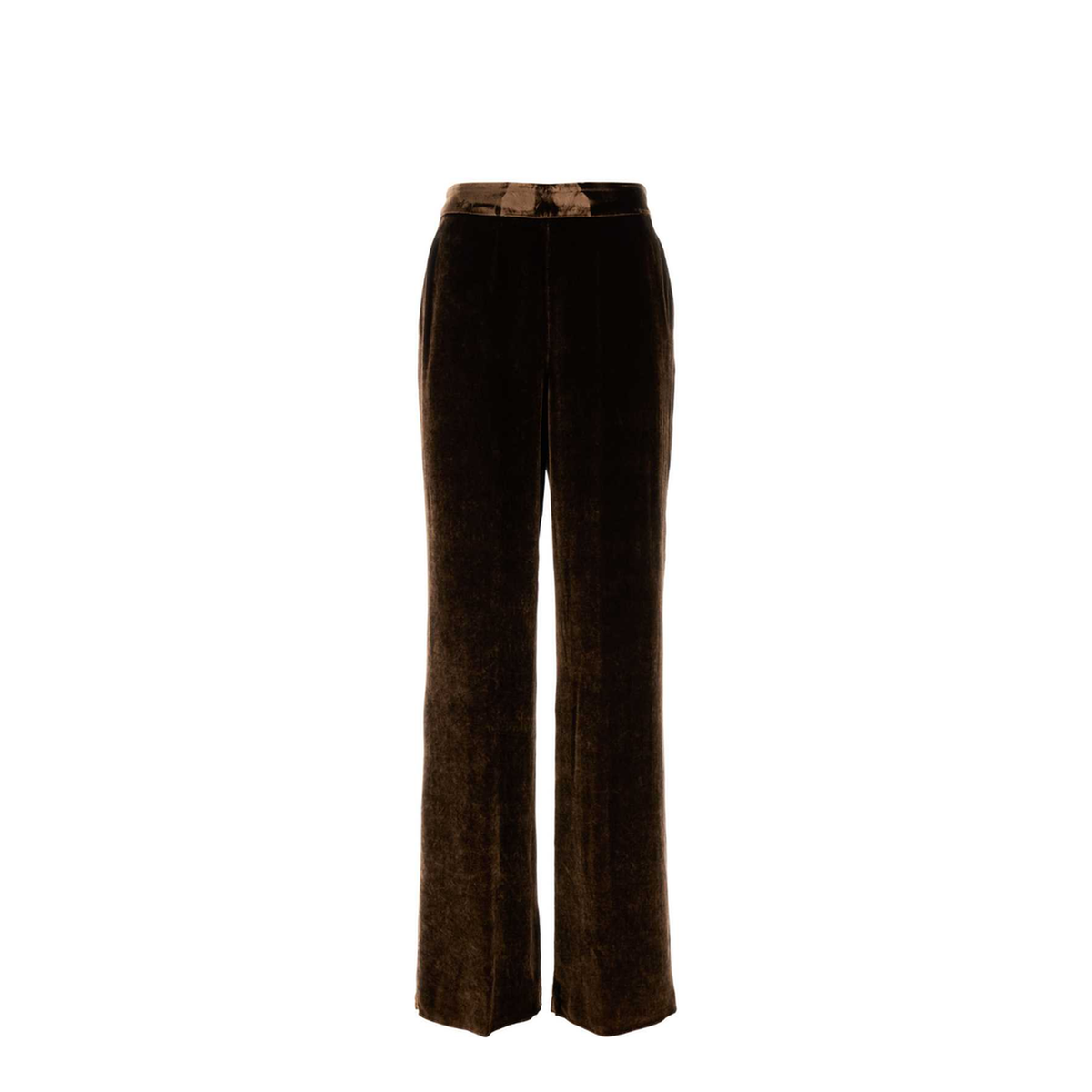 Brown Pants with High Waist and Wide Leg