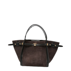 T Timeless Small Calf Leather Shopping Bag - Brown