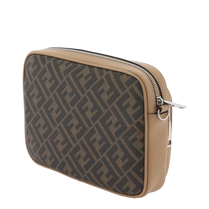 Diagonal Leather Crossbody Bags - Tan