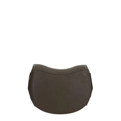 Military Green Grained Leather Crossbody Bag