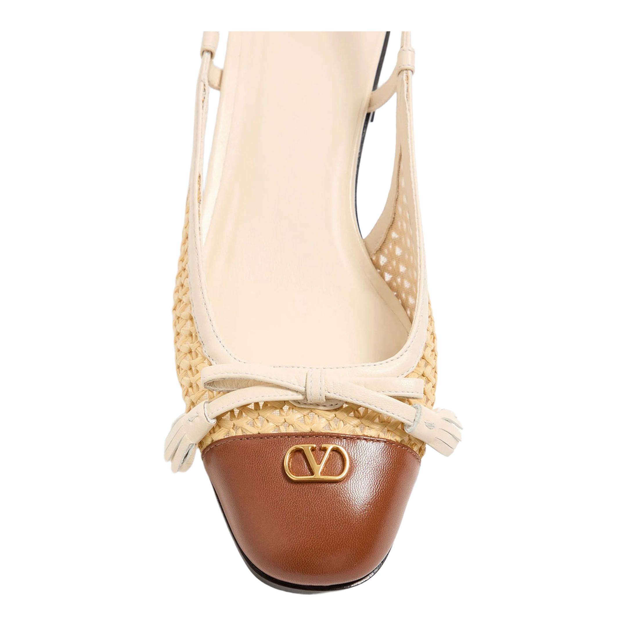 MAYFEYR - Valentino - Leather And Raffia Slingback Ballerinas - WS0MH0GXR