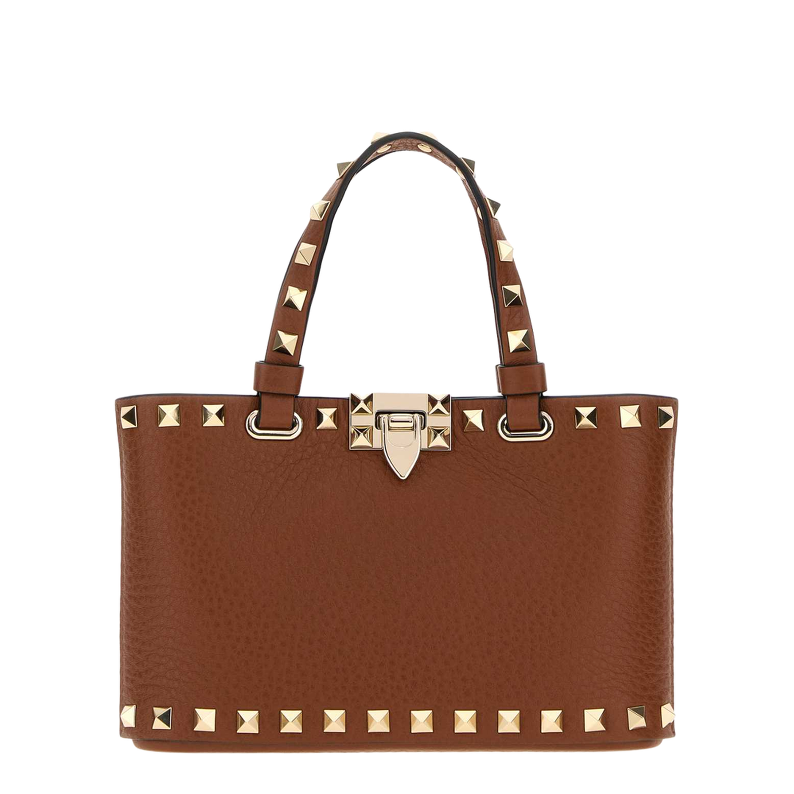 Brown leather Rockstud handbag