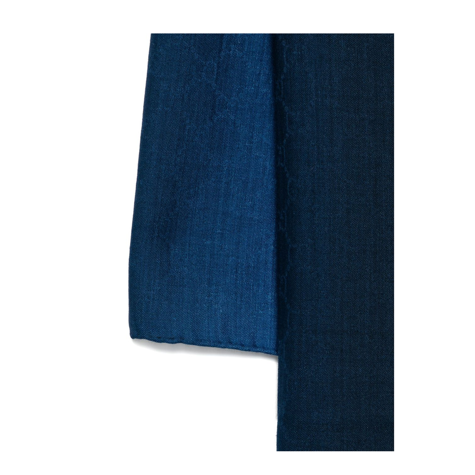 Wool and Silk Jacquard Stole in Gradient Blue