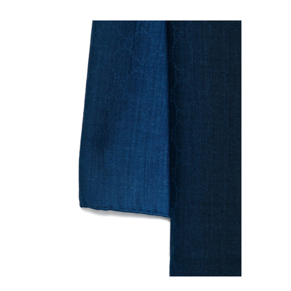 Wool and Silk Jacquard Stole in Gradient Blue
