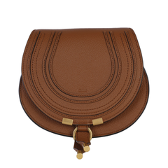 Marcie Small Grained Leather Shoulder Bags - Tan