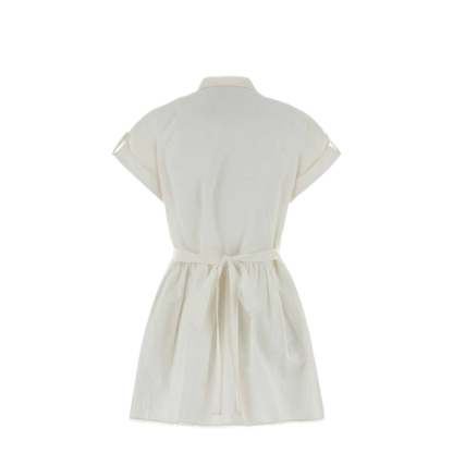 MAYFEYR - Miu Miu - White Cotton Blend Dress - MF6142SOOO163MF0009
