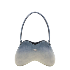 Double-D Medium Solarised Denim Shoulder Bag - Blue