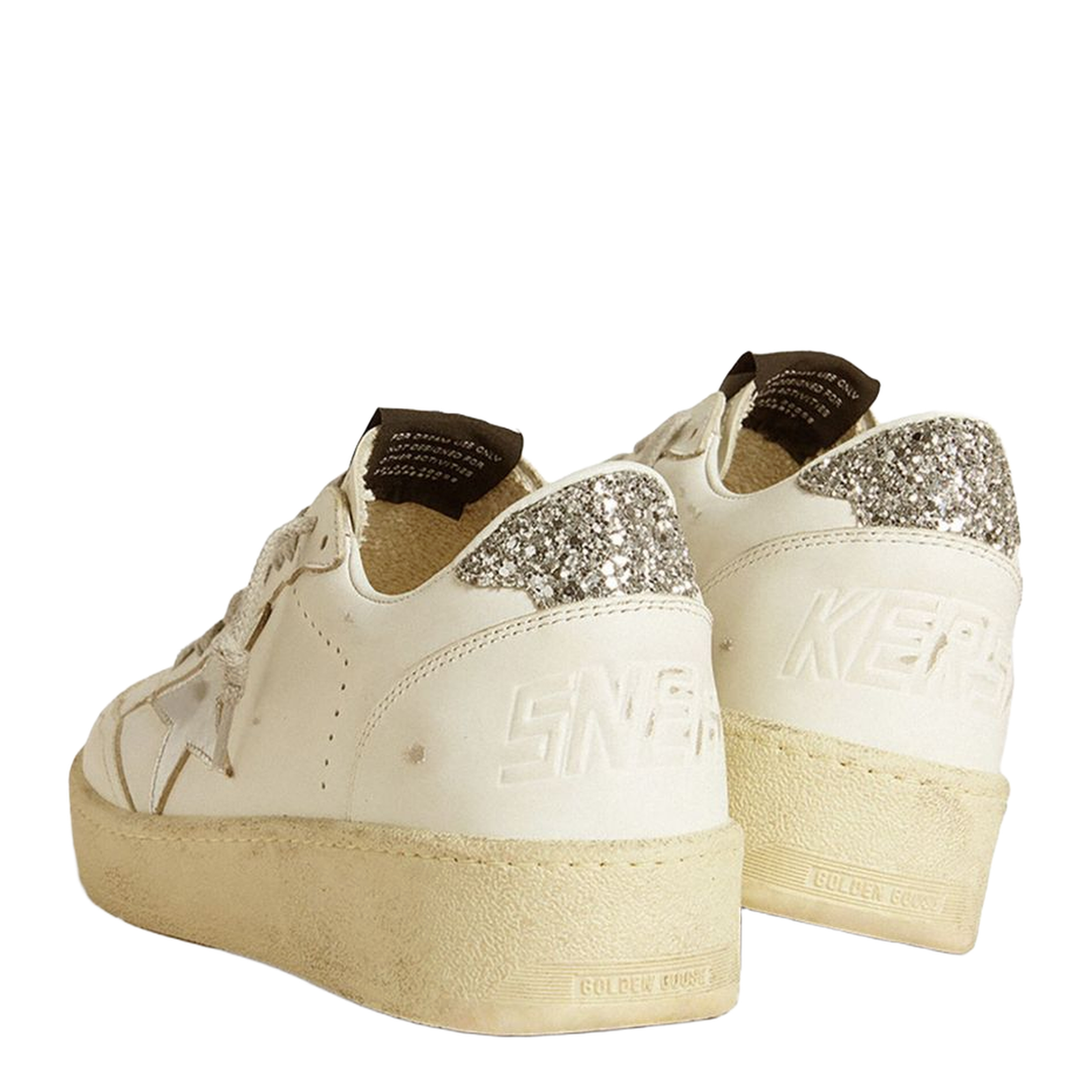 Ball Star with Silver Leather Star and Silver Glitter