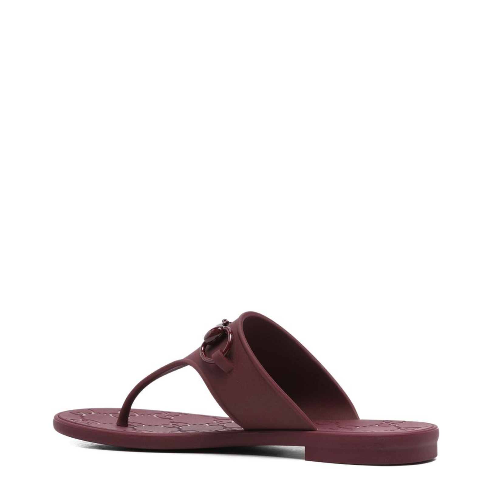 Thong Sandal with Horsebit in Rosso Ancora Rubber