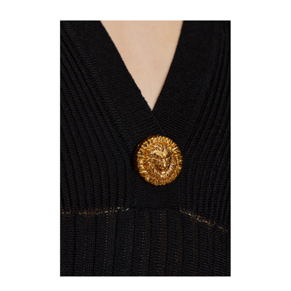 Short Flared Knit Dress Black